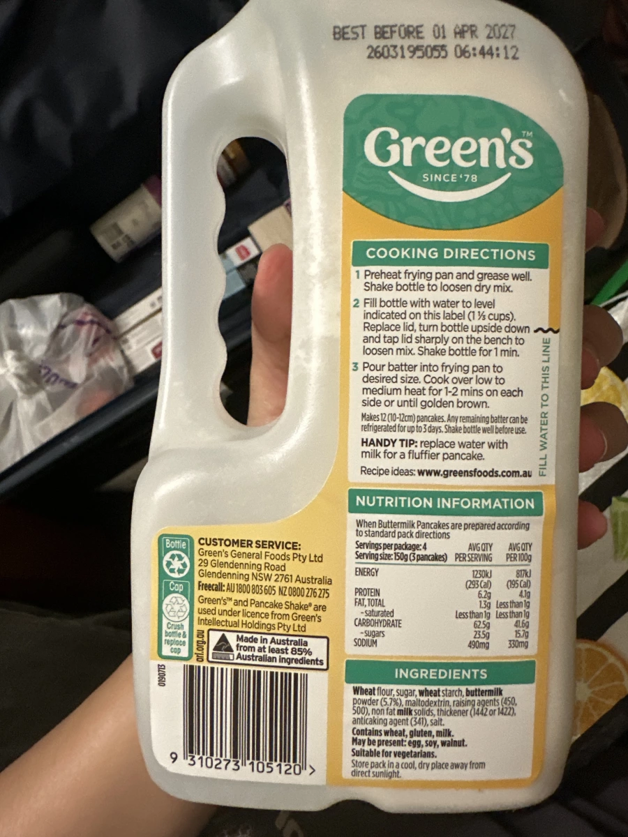 Green's Buttermilk Pancake Shake (澳洲鬆餅粉)